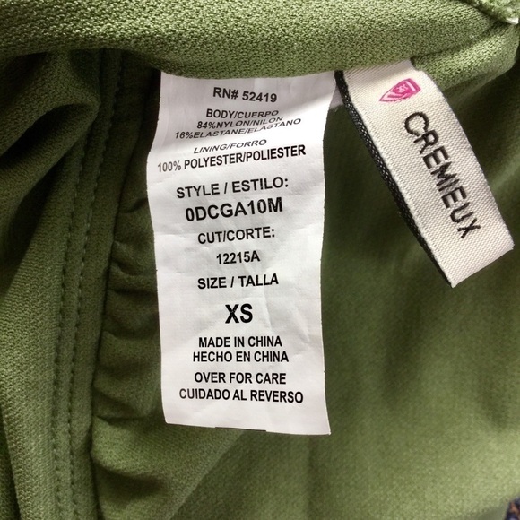 𝅺cremieux Solid Olive Ruched One Piece Swimsuit NWT - Picture 8 of 8